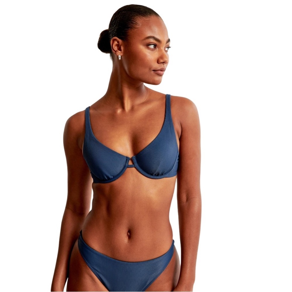 Abercrombie & Fitch Navy High leg Bikini Set